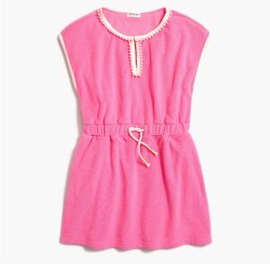 Girls CREWCUTS PINK TERRY CLOTH COVER UP Size 16 EUC